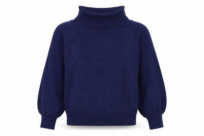L.C.2 Womens Blue Roll Neck  Viscose Pullover Jumper Size S