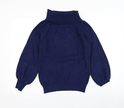 L.C.2 Womens Blue Roll Neck  Viscose Pullover Jumper Size S