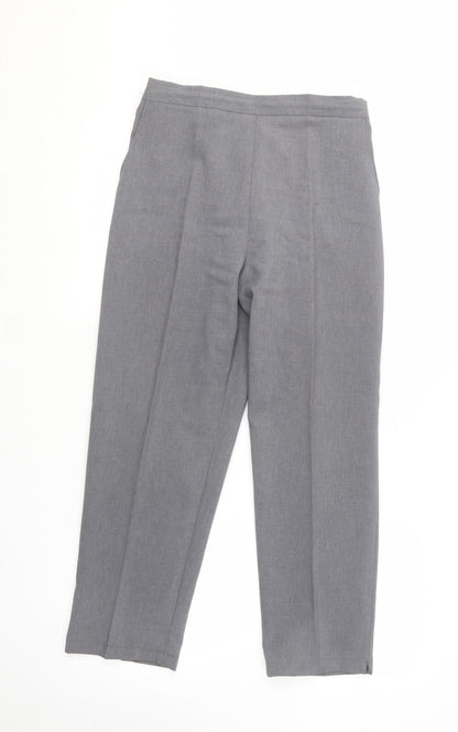 Preworn Womens Grey  Polyester Trousers  Size 14 L24 in Regular