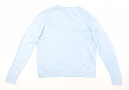 Womens UK Size L Mia Moda Blue Pullover Jumper