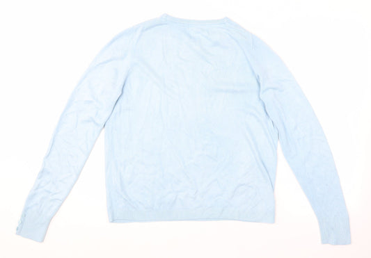 Womens UK Size L Mia Moda Blue Pullover Jumper