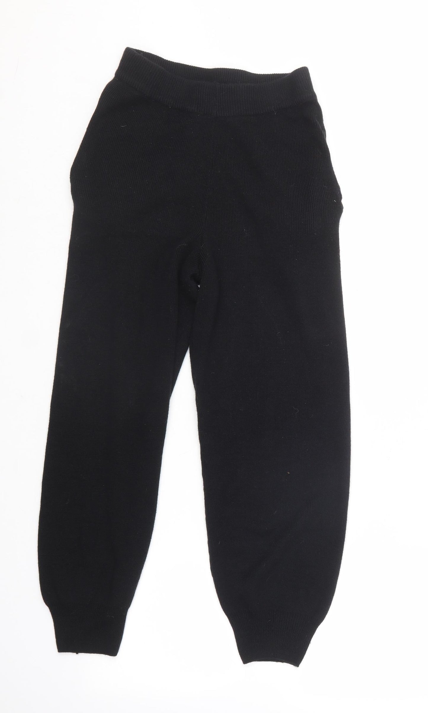 Womens UK Size M Boohoo Regular Fit Jogger Black Trousers