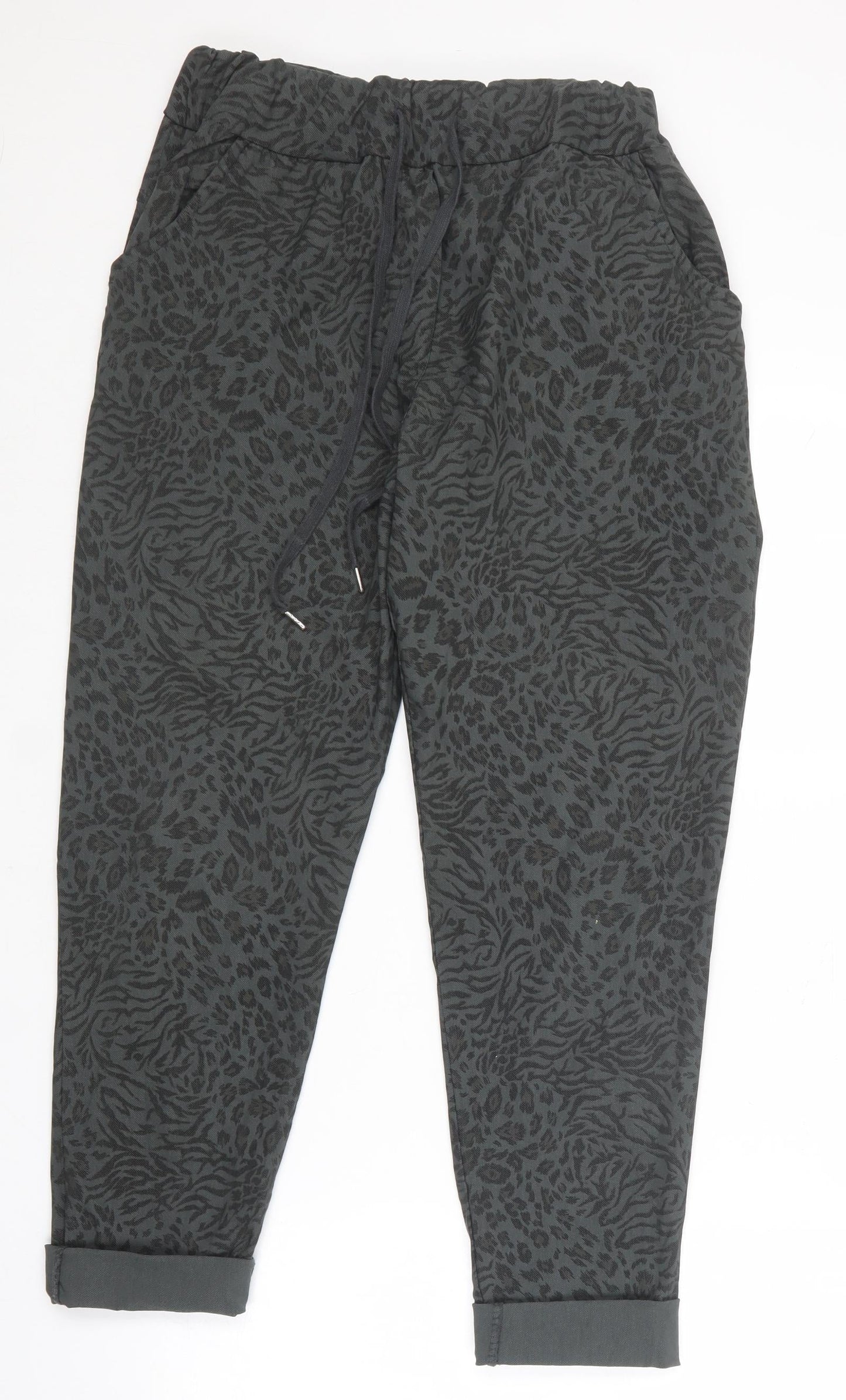 Womens UK Size 10 Preworn Regular Fit Chino Green Trousers