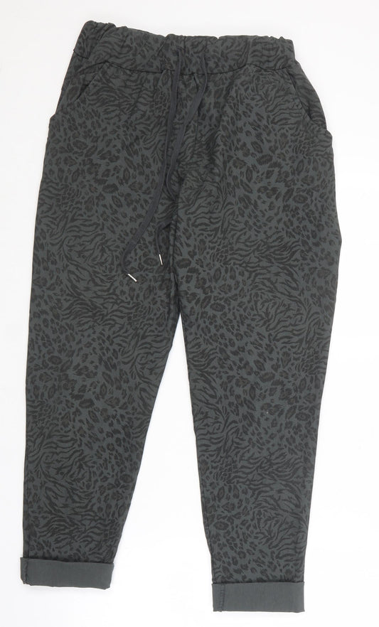 Womens UK Size 10 Preworn Regular Fit Chino Green Trousers