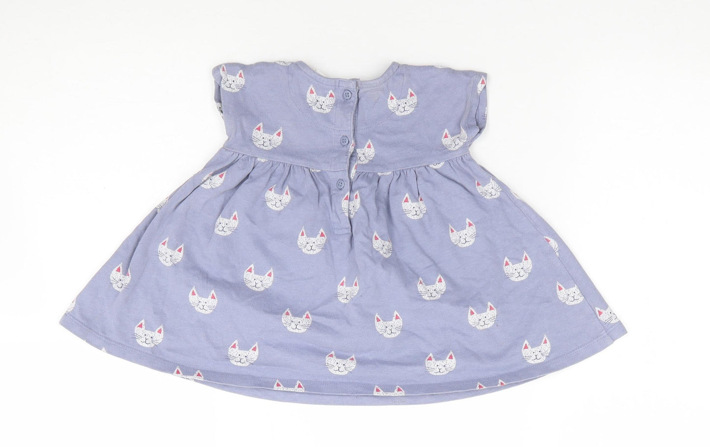 John Lewis Girls Purple Geometric 100% Cotton A-Line  Size 3-6 Months  Crew Neck Pullover - Cat