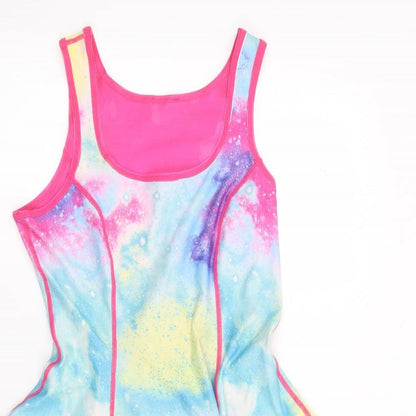 Preworn Womens Multicoloured Tie Dye Polyester Skater Dress  Size XS  Round Neck Pullover - Reversible, Watermelon