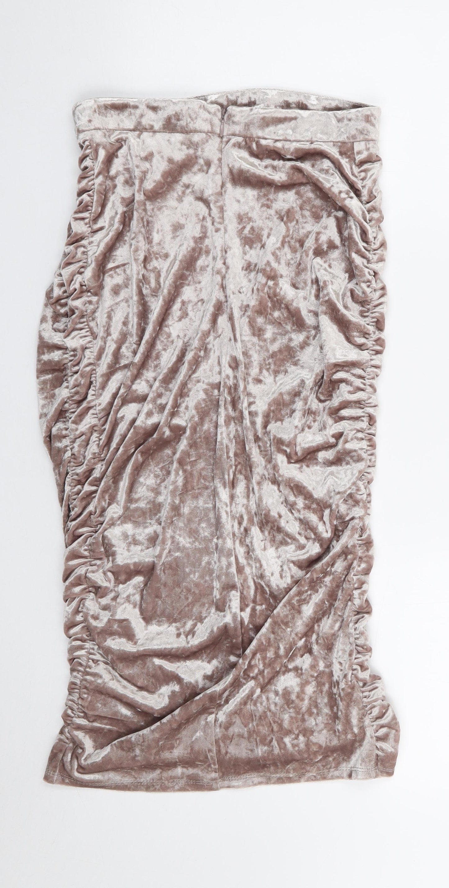 Womens UK Size 8 Topshop Straight & Pencil Velour Skirt