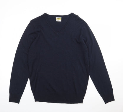 RTY Mens Blue V-Neck  Acrylic Pullover Jumper Size S   - Workwear