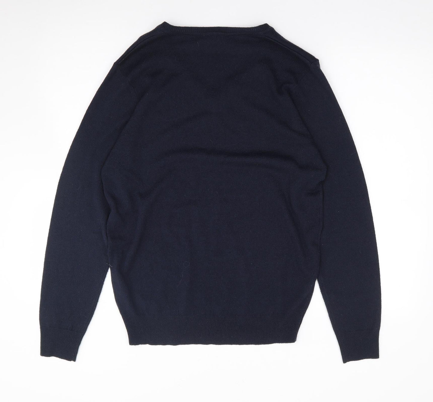 RTY Mens Blue V-Neck  Acrylic Pullover Jumper Size S   - Workwear