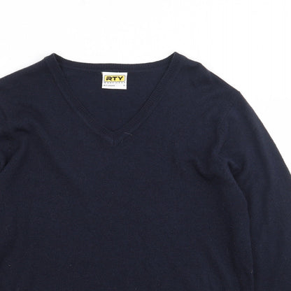 RTY Mens Blue V-Neck  Acrylic Pullover Jumper Size S   - Workwear