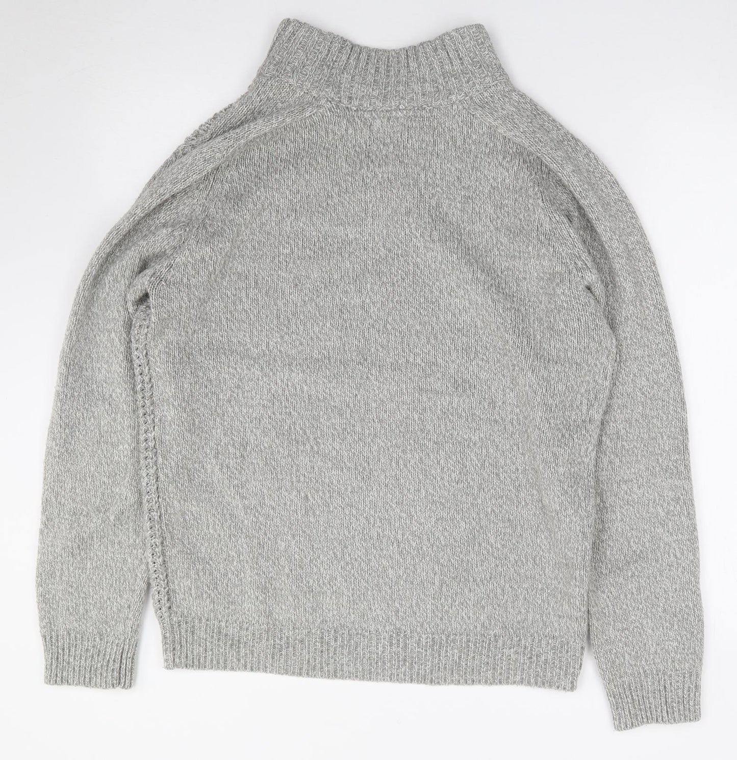 Burton Mens Grey High Neck  Acrylic Pullover Jumper Size M