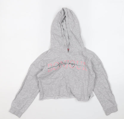 Matalan Girls Grey  Cotton Pullover Hoodie Size 9 Years   - Stay Sassy