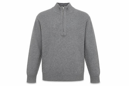 Hampton Mens Grey Mock Neck  Cotton Pullover Jumper Size M