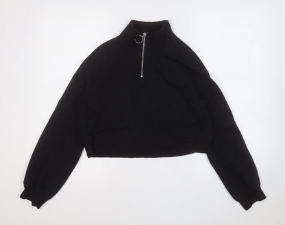 Womens UK Size XS Divided Black Henley Sweatshirt