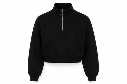 Womens UK Size XS Divided Black Henley Sweatshirt