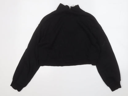 Womens UK Size XS Divided Black Henley Sweatshirt