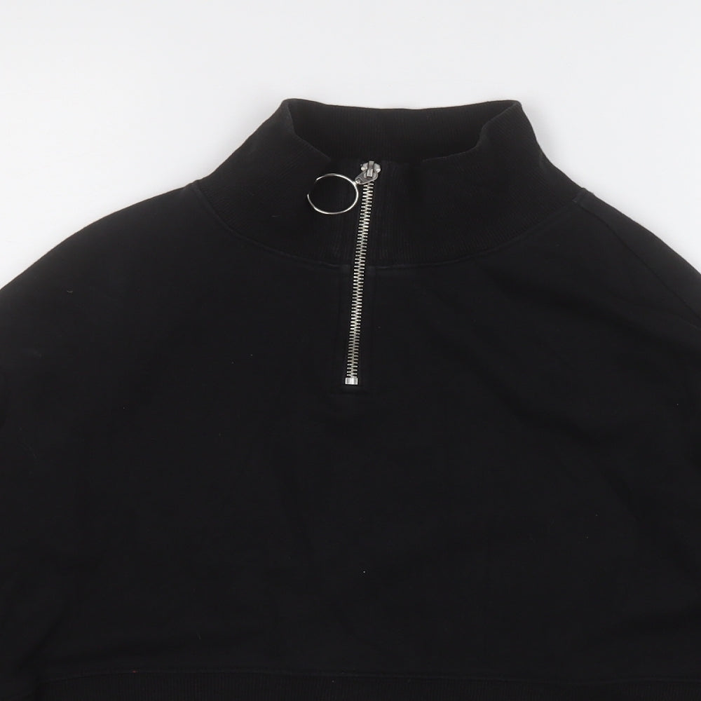 Womens UK Size XS Divided Black Henley Sweatshirt