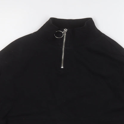 Womens UK Size XS Divided Black Henley Sweatshirt