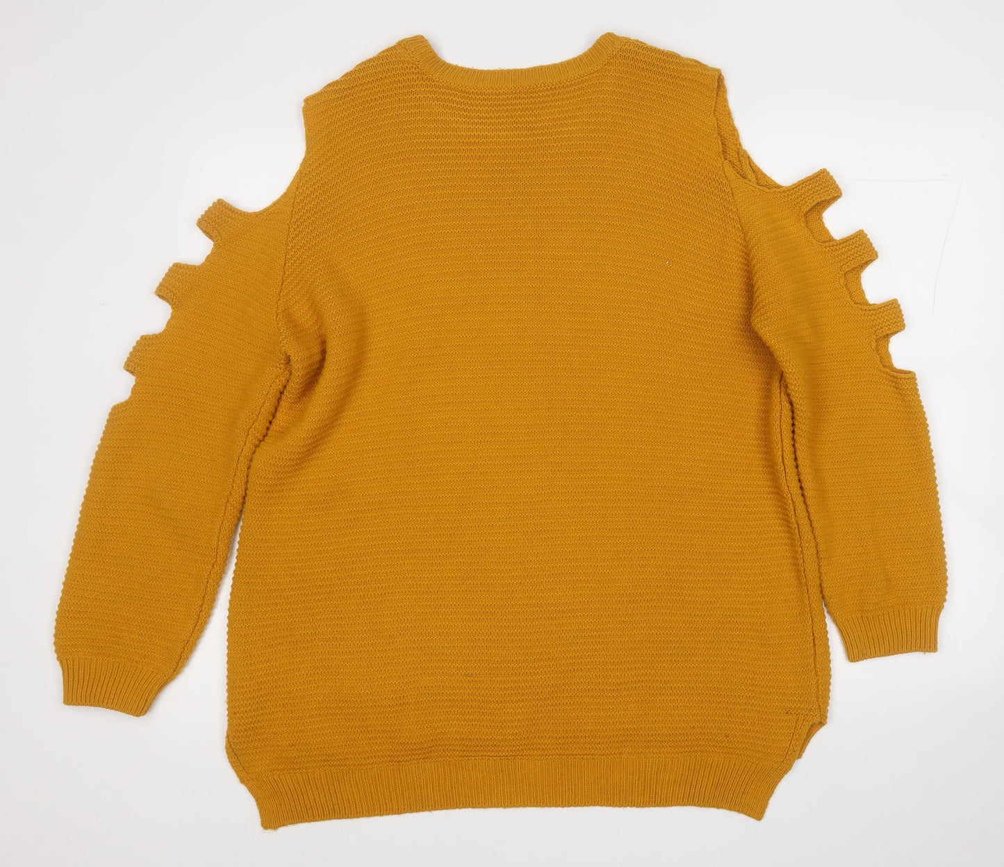 Primark Womens Yellow Round Neck  Acrylic Pullover Jumper Size L