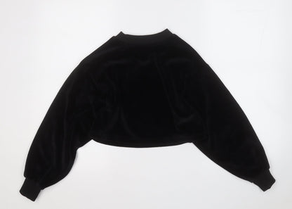 Candy Girls Black  Cotton Pullover Sweatshirt Size 10 Years