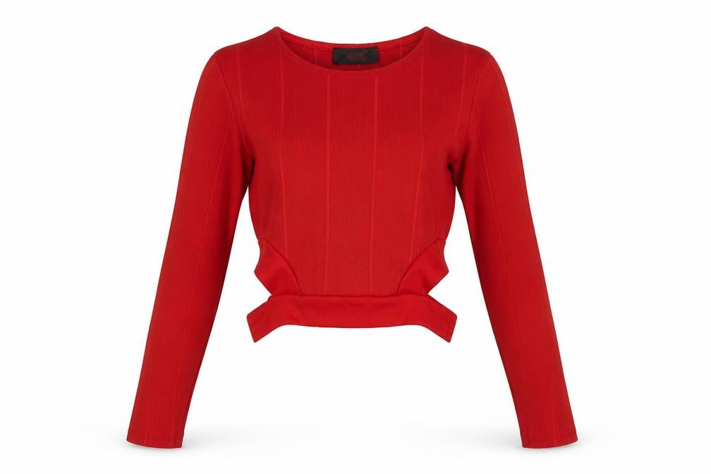 Womens UK Size 8 Preworn Red Pullover Jumper