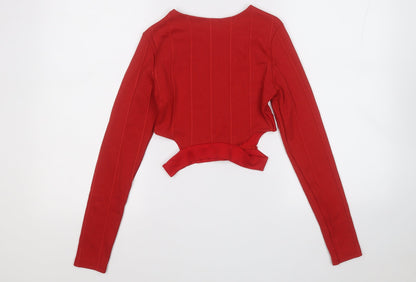 Womens UK Size 8 Preworn Red Pullover Jumper
