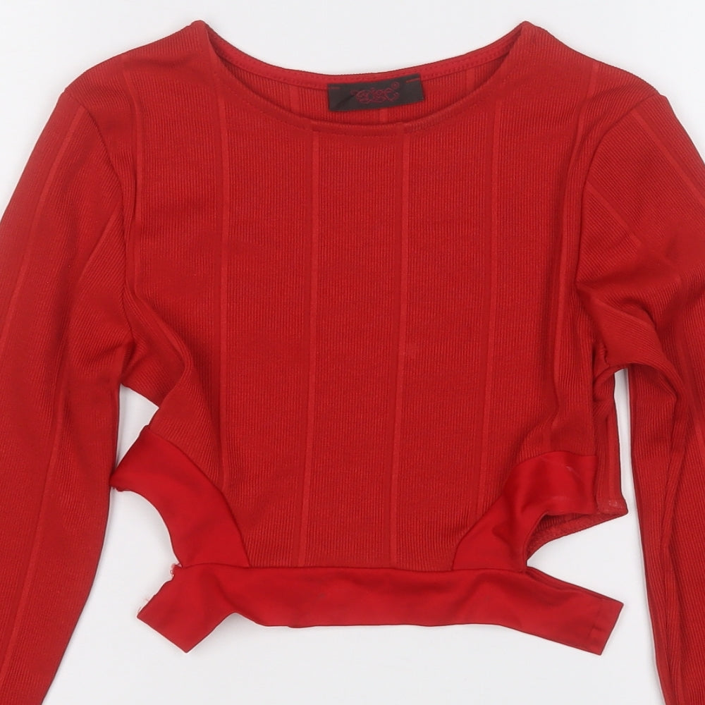 Womens UK Size 8 Preworn Red Pullover Jumper