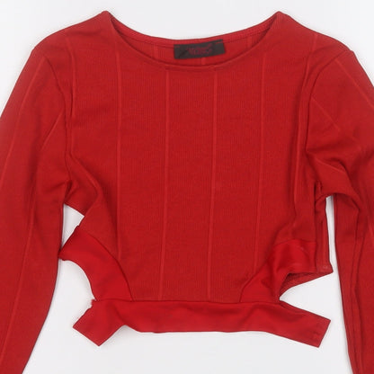 Womens UK Size 8 Preworn Red Pullover Jumper