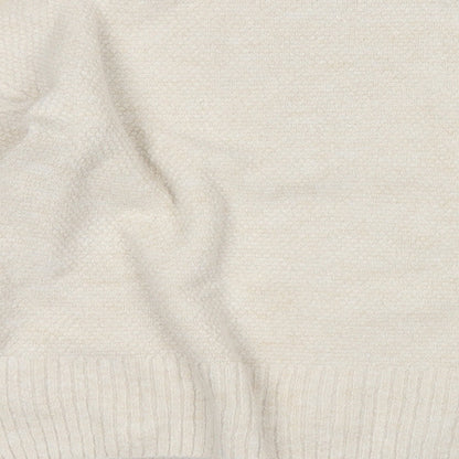 George Womens White Round Neck  Acrylic Pullover Jumper Size 8