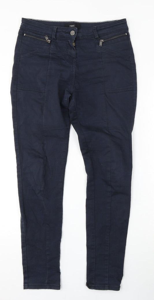 NEXT Womens Blue  Cotton Skinny Jeans Size 8 L29 in Regular Button