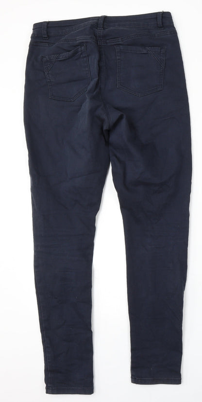 NEXT Womens Blue  Cotton Skinny Jeans Size 8 L29 in Regular Button
