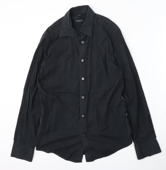 Mens UK Size S Mexx Black  Button-Up Long Sleeve Casual Shirt