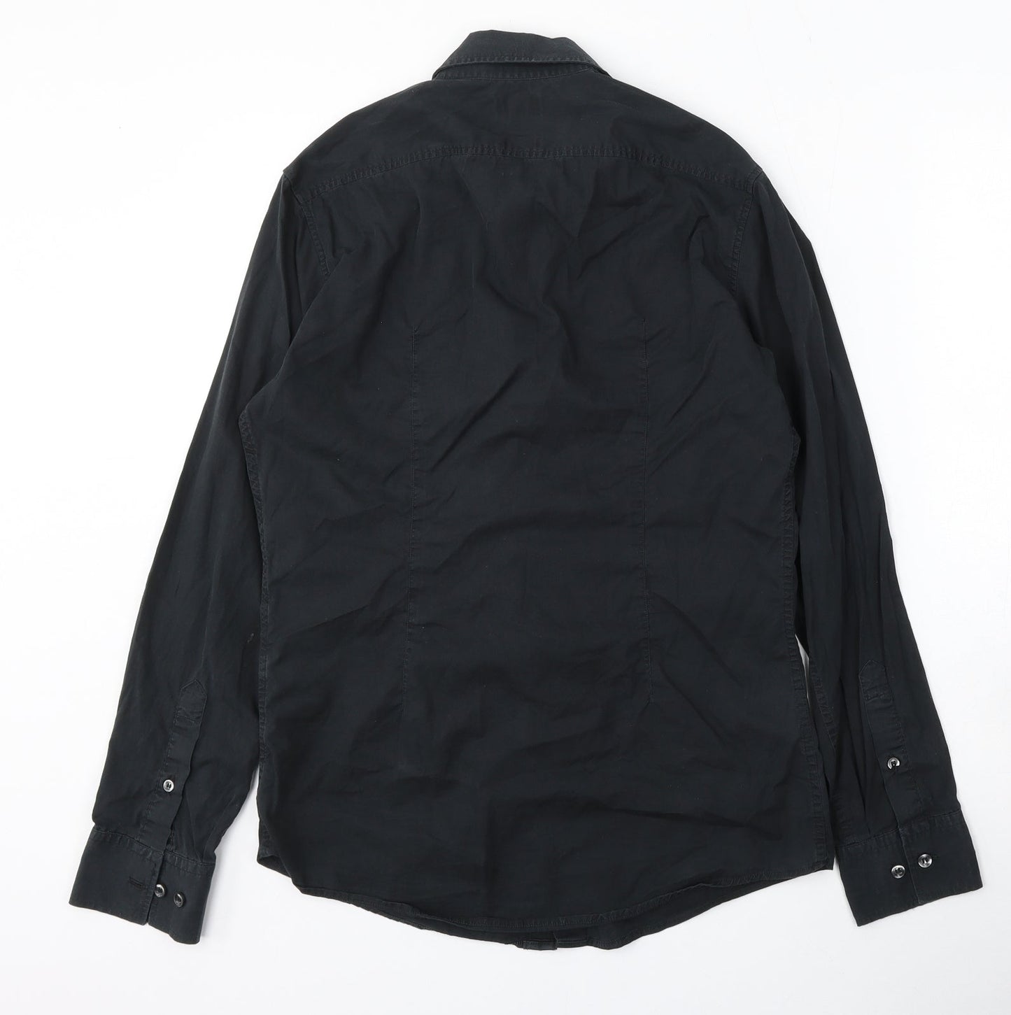 Mens UK Size S Mexx Black  Button-Up Long Sleeve Casual Shirt