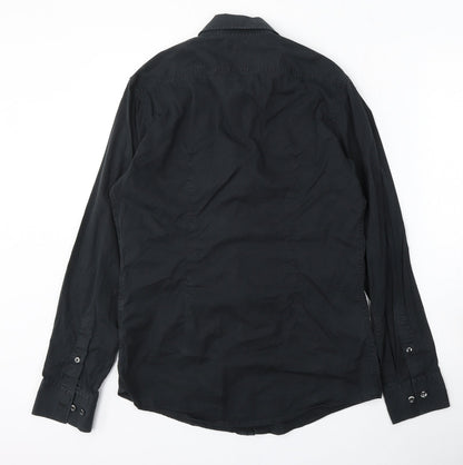 Mens UK Size S Mexx Black  Button-Up Long Sleeve Casual Shirt
