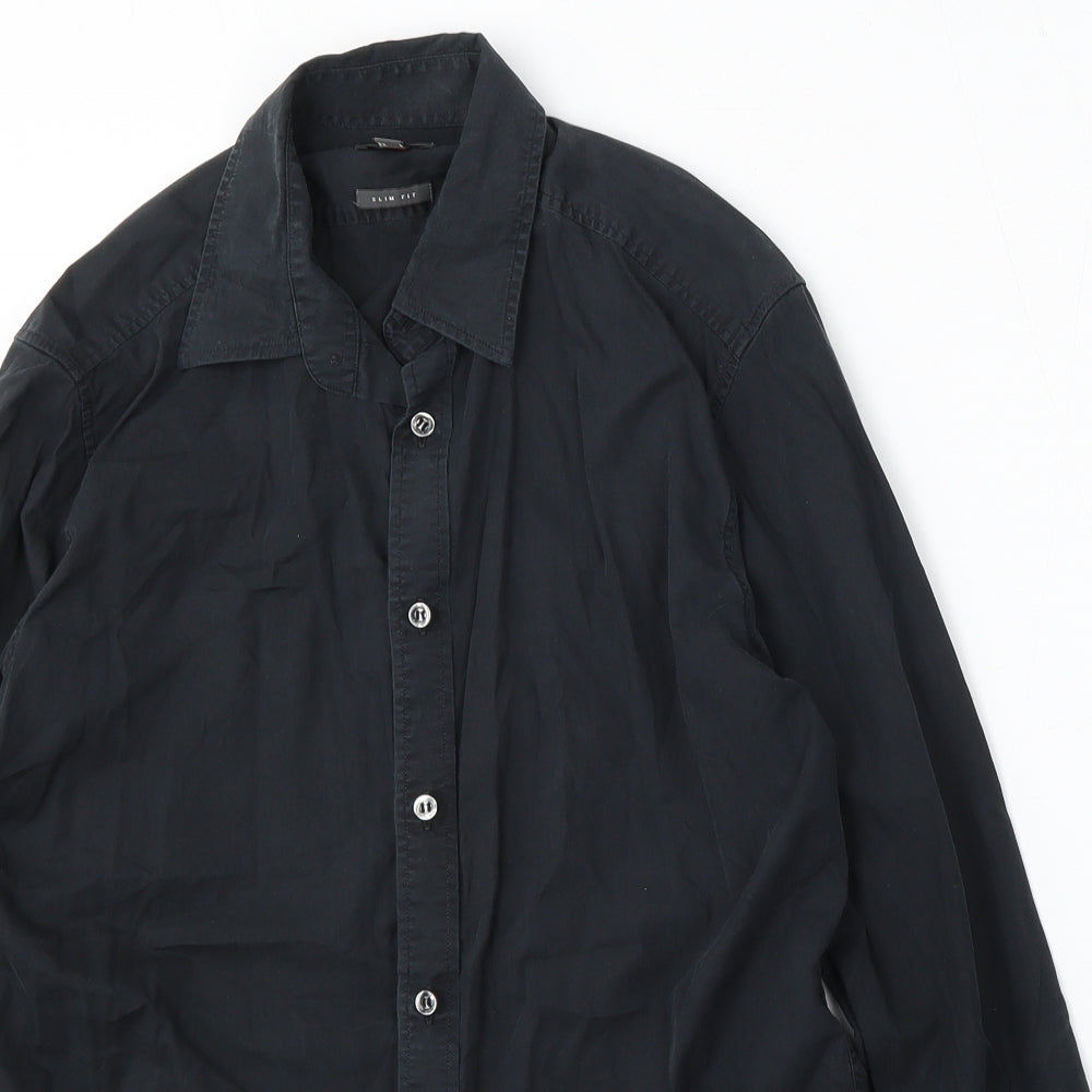 Mens UK Size S Mexx Black  Button-Up Long Sleeve Casual Shirt