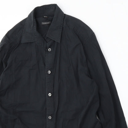 Mens UK Size S Mexx Black  Button-Up Long Sleeve Casual Shirt
