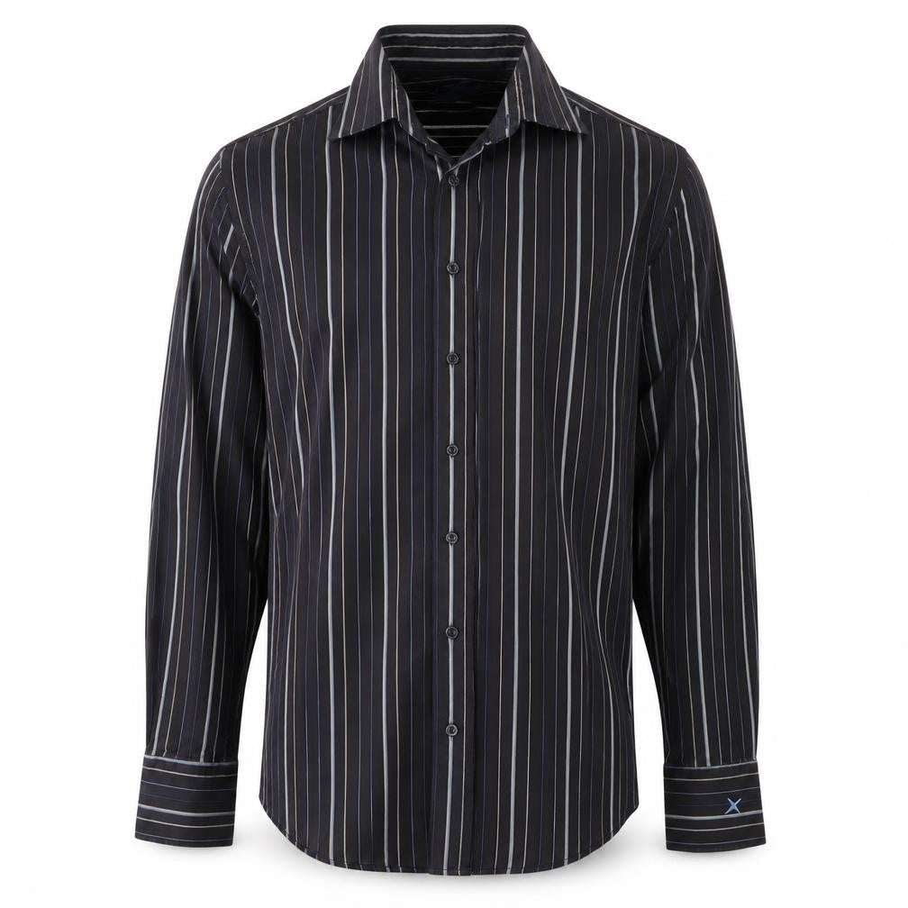 Mens UK Size M Soviet Black  Button-Up Long Sleeve Casual Shirt