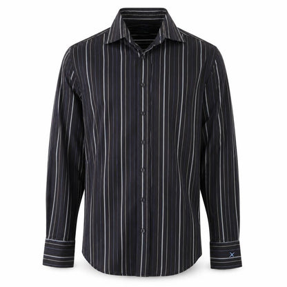 Mens UK Size M Soviet Black  Button-Up Long Sleeve Casual Shirt