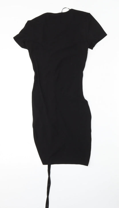 Divided by H&M Womens Black  Polyester Bodycon  Size XS  Round Neck