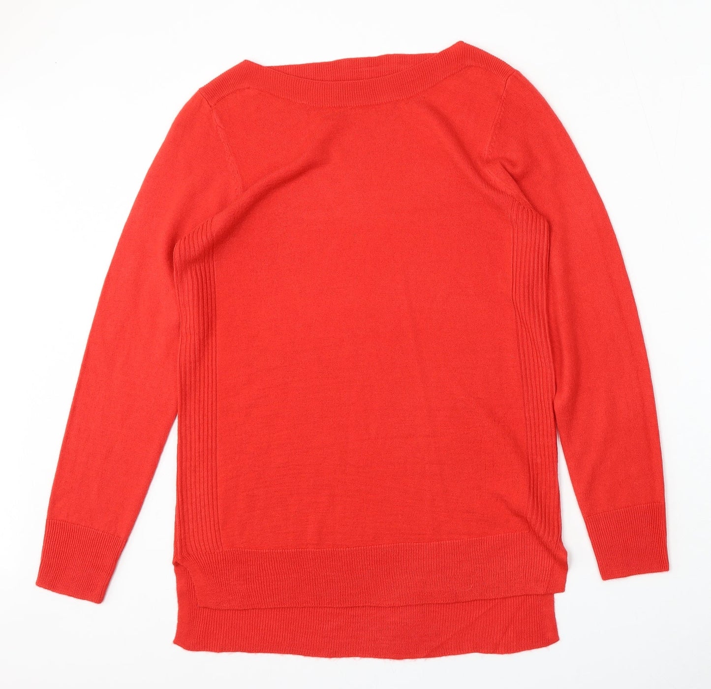 F&F Womens Red Round Neck  Acrylic Pullover Jumper Size 10