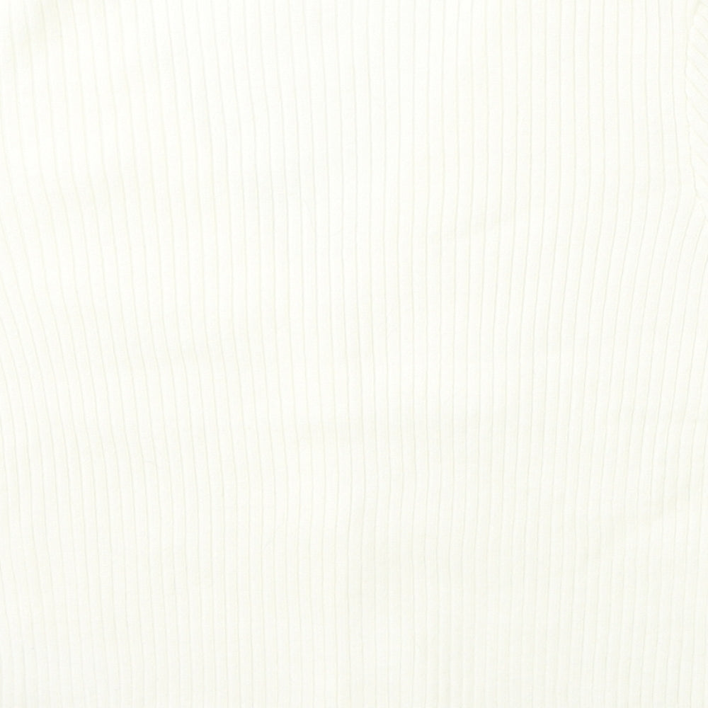 Primark Womens Ivory V-Neck  Acrylic Cardigan Jumper Size 12