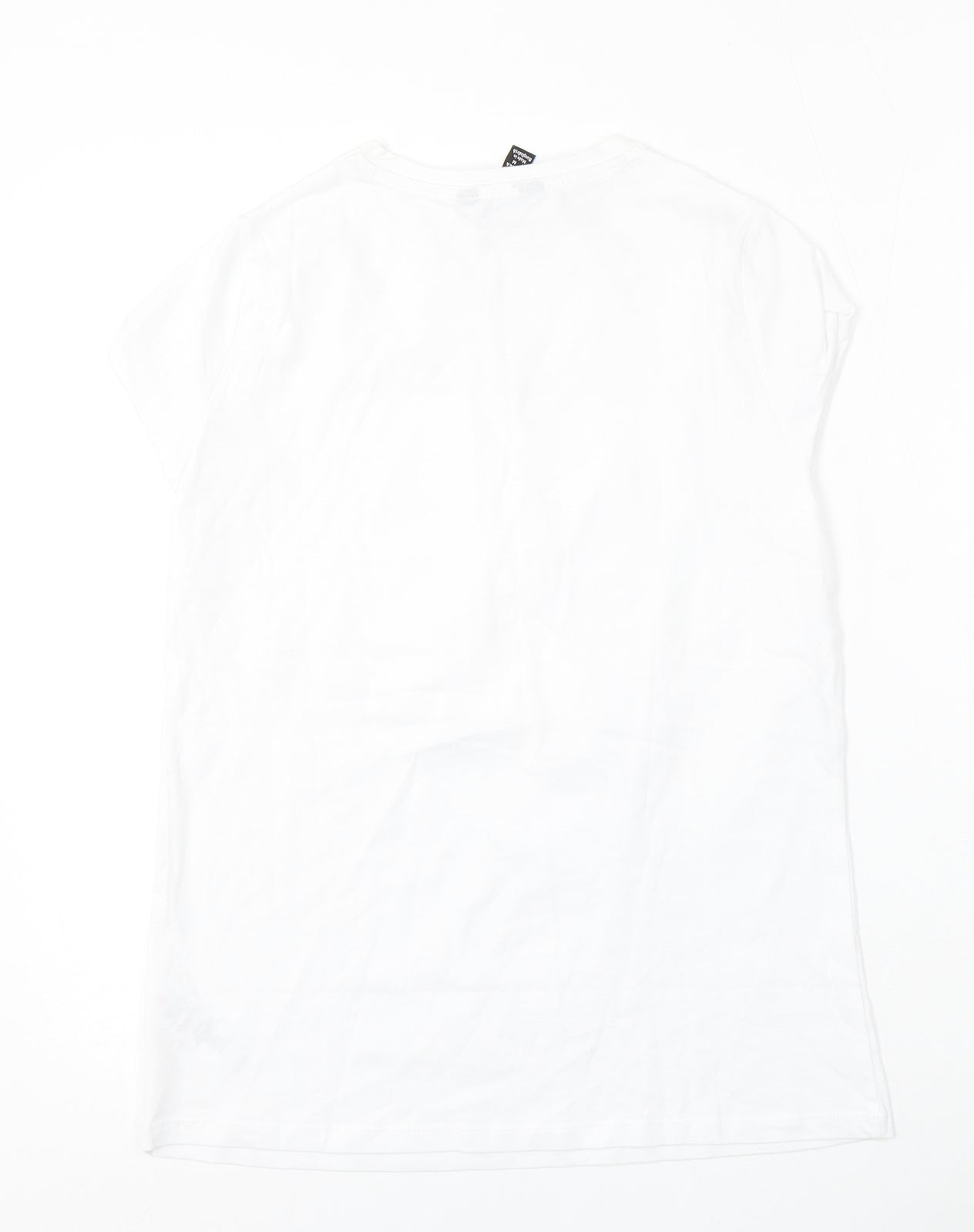 Womens UK Size 8 New Look White Basic T-Shirt