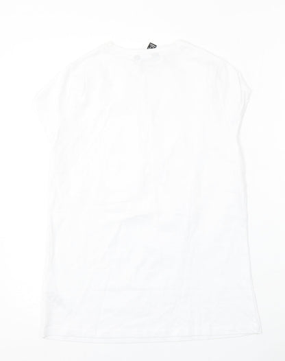 Womens UK Size 8 New Look White Basic T-Shirt