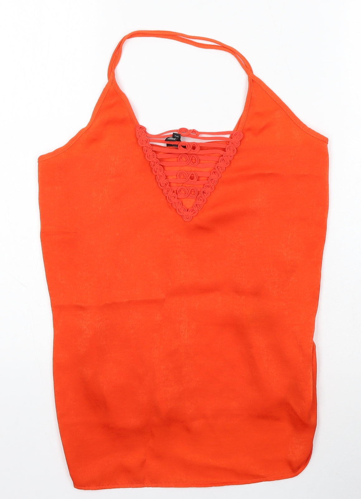 Womens UK Size 8 River Island Orange Camisole Blouse