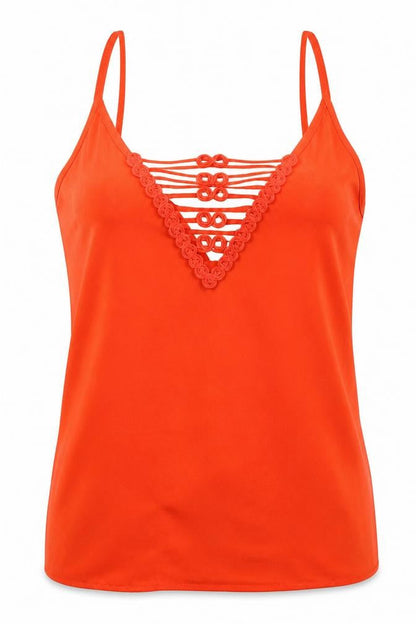 Womens UK Size 8 River Island Orange Camisole Blouse
