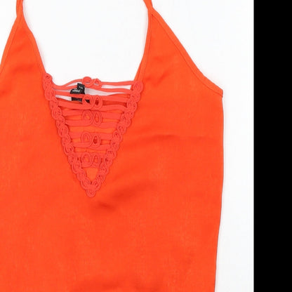 Womens UK Size 8 River Island Orange Camisole Blouse