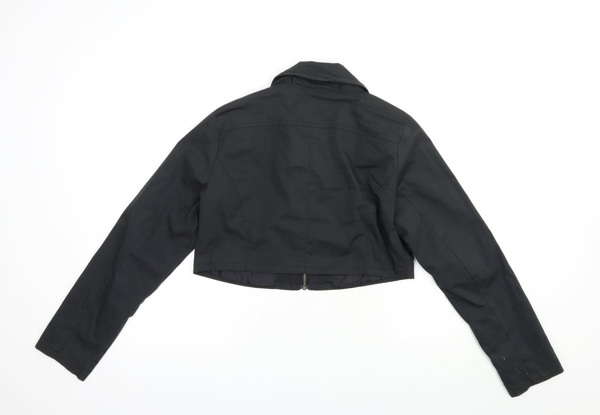 Back view of Jensen women’s black jacket, size UK 12, zip - cropped
