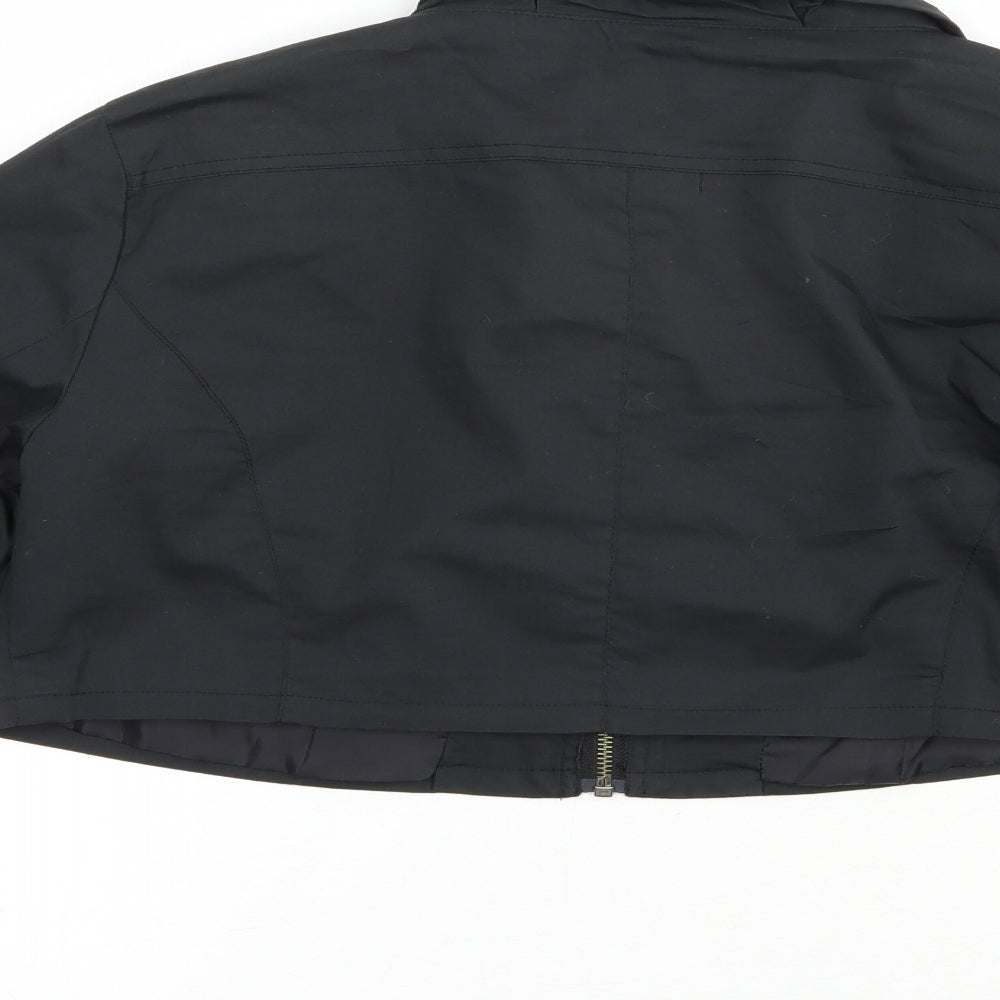 Brand and care label for Jensen women’s black jacket, size UK 12, zip - cropped