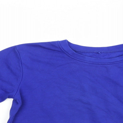 George Boys Blue  Cotton Pullover Sweatshirt Size 7-8 Years  Pullover - Schoolwear