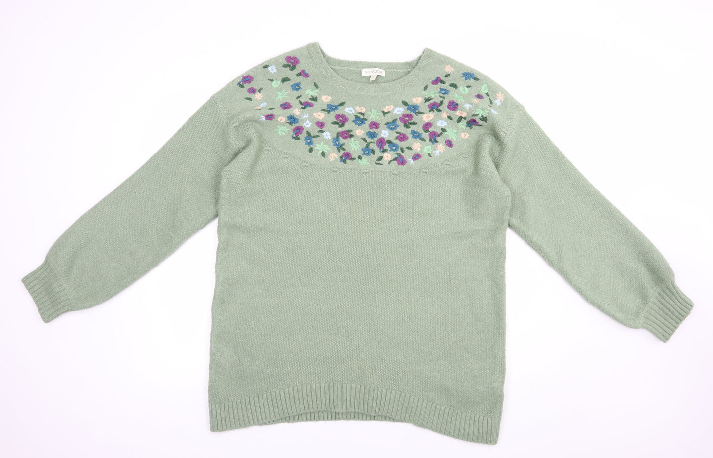 Womens UK Size L Monsoon Green Pullover Jumper